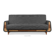 Sofa trzyosobowa rozkładana w tkaninie sztruks ciemny szary