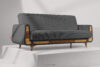 GUSTAVO II Sofa trzyosobowa rozkładana w tkaninie sztruks ciemny szary ciemny szary - zdjęcie 2
