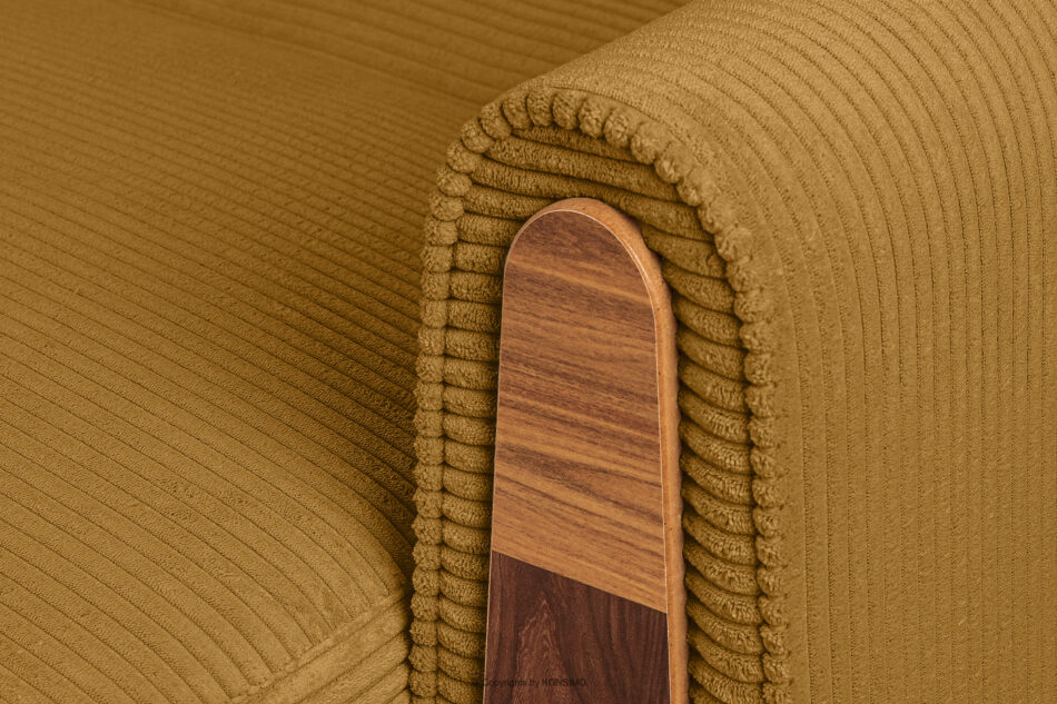 GUSTAVO II Sofa trzyosobowa rozkładana w tkaninie sztruks żółty żółty - zdjęcie 5