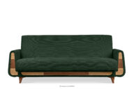 Sofa trzyosobowa rozkładana w tkaninie sztruks ciemny zielony