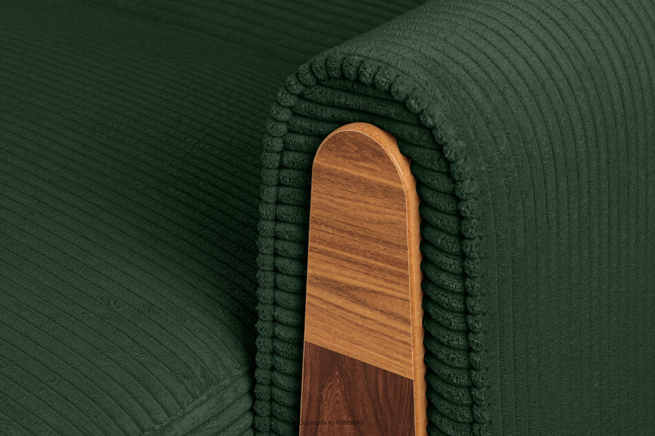 GUSTAVO II Sofa trzyosobowa rozkładana w tkaninie sztruks ciemny zielony ciemny zielony - zdjęcie 5