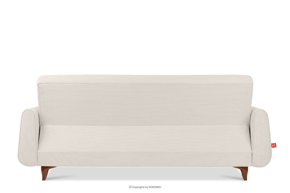 GUSTAVO II Sofa trzyosobowa rozkładana w tkaninie sztruks kremowy kremowy - zdjęcie 3