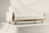 GUSTAVO II Sofa trzyosobowa rozkładana w tkaninie sztruks kremowy kremowy - zdjęcie 2