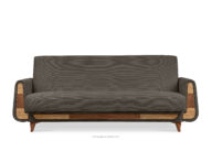 Sofa trzyosobowa rozkładana w tkaninie sztruks szarobeżowy