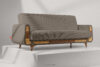 GUSTAVO II Sofa trzyosobowa rozkładana w tkaninie sztruks beżowy beżowy - zdjęcie 2