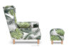 MILES Fotel uszak i puf komplet biały/zielony/buk biały/zielony/buk - zdjęcie 3
