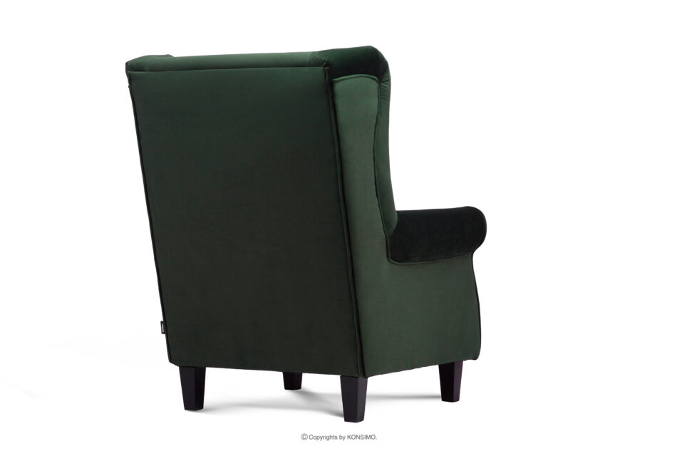 MILES Zestaw fotel uszak i puf zielony/czarny zielony/czarny - zdjęcie 6