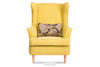 STRALIS Fotel i puf na drewnianych nóżkach żółty żółty - zdjęcie 3