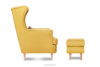 STRALIS Fotel i puf na drewnianych nóżkach żółty żółty - zdjęcie 9