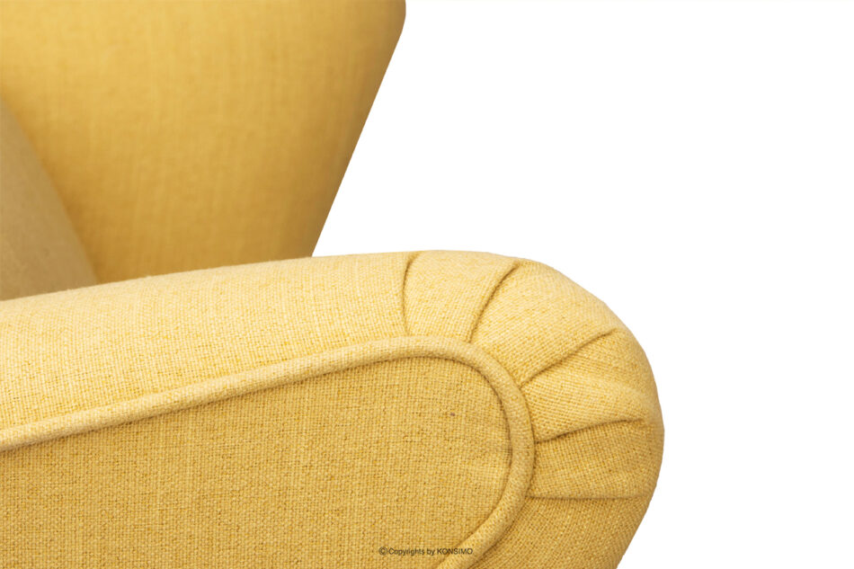 STRALIS Fotel i puf na drewnianych nóżkach żółty żółty - zdjęcie 11