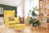 STRALIS Fotel i puf na drewnianych nóżkach żółty żółty - zdjęcie 15