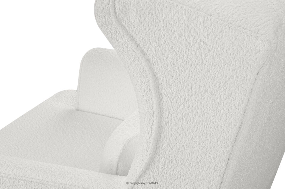 STRALIS Fotel i puf na drewnianych nóżkach biały biały - zdjęcie 10