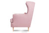 STRALIS Fotel i puf na drewnianych nóżkach różowy różowy - zdjęcie 5