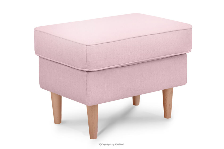 STRALIS Fotel i puf na drewnianych nóżkach różowy różowy - zdjęcie 7