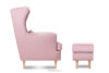 STRALIS Fotel i puf na drewnianych nóżkach różowy różowy - zdjęcie 9
