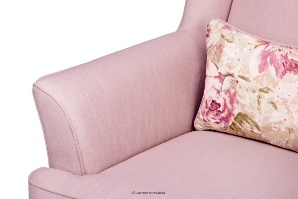 STRALIS Fotel i puf na drewnianych nóżkach różowy różowy - zdjęcie 10