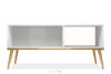 ISORIA Elegancki stolik kawowy w połysku na wysokich nogach biały połysk - zdjęcie 1