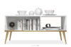 ISORIA Elegancki stolik kawowy w połysku na wysokich nogach biały połysk - zdjęcie 4
