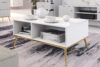 ISORIA Elegancki stolik kawowy w połysku na wysokich nogach biały połysk - zdjęcie 7