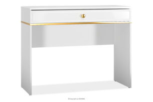ISORIA, https://konsimo.pl/kolekcja/isoria/ Eleganckie biurko w połysku biały połysk - zdjęcie