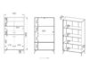 LIRO Duża witryna w stylu LOFT na wysokich nogach jasny dąb jasny dąb/czarny - zdjęcie 10