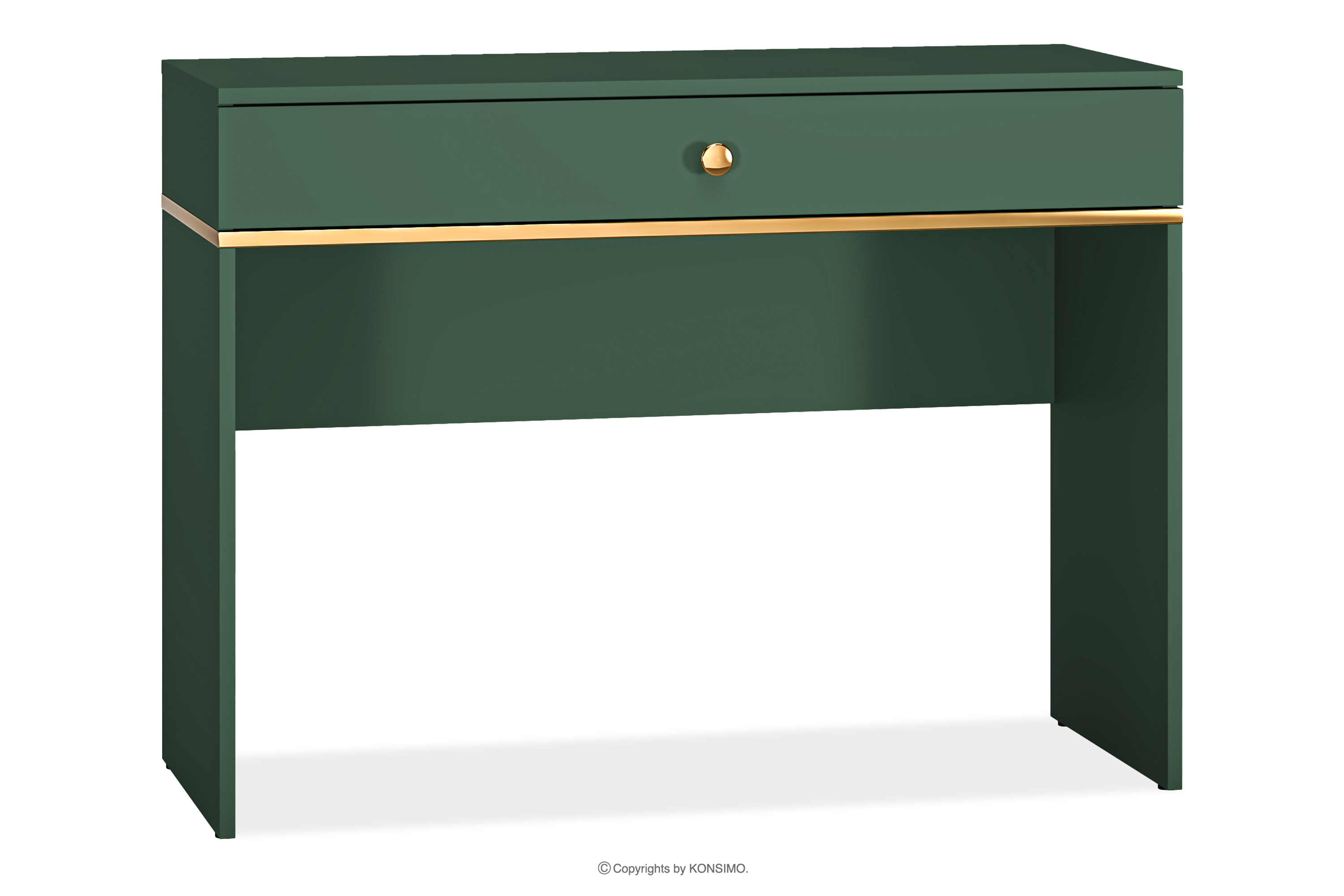 Eleganckie zielone biurko z szufladą