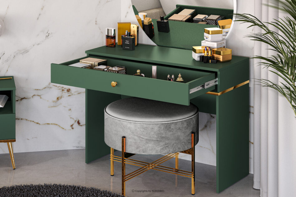 ARICIA Eleganckie zielone biurko z szufladą zielony - zdjęcie 6