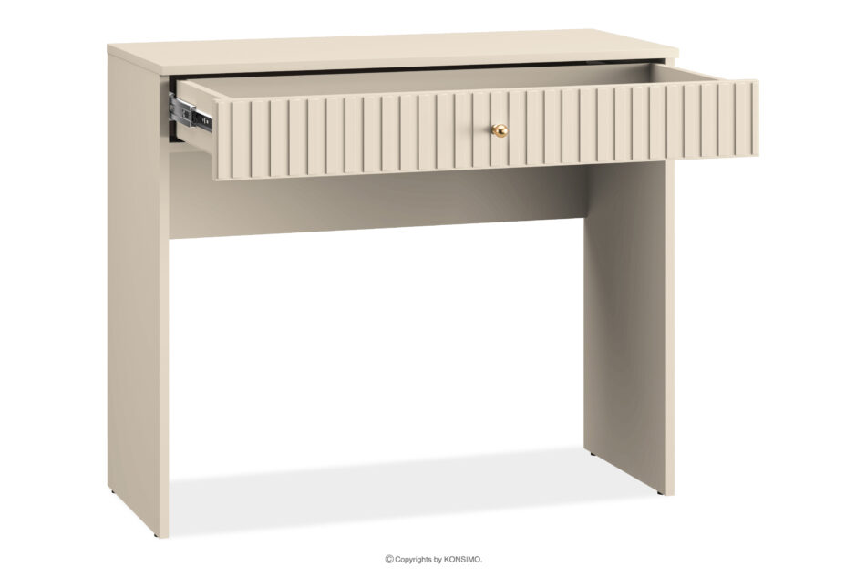 DROMA Eleganckie biurko z szufladą w kolorze kremowym kremowy - zdjęcie 3
