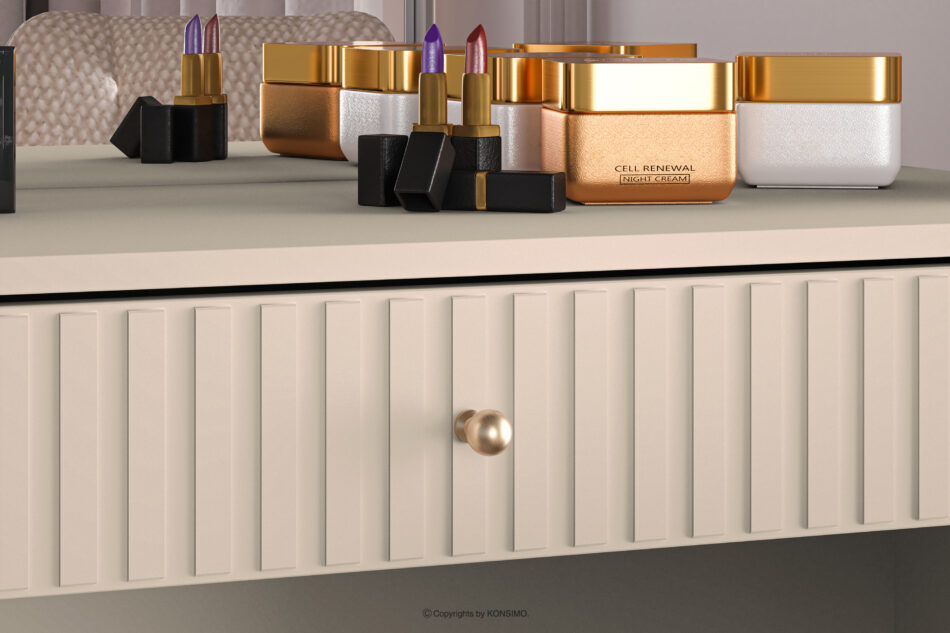 DROMA Eleganckie biurko z szufladą w kolorze kremowym kremowy - zdjęcie 4