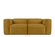 Sofa boho modułowa dwuosobowa w tkaninie plecionej miodowa