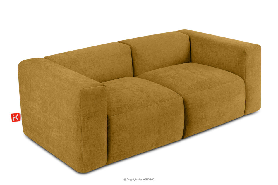 BUFFO Sofa boho modułowa dwuosobowa w tkaninie plecionej miodowa miodowy - zdjęcie 2