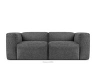 Sofa boho modułowa dwuosobowa w tkaninie plecionej popielata