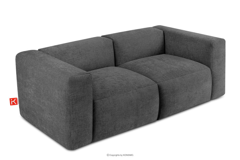 BUFFO Sofa boho modułowa dwuosobowa w tkaninie plecionej popielata popielaty - zdjęcie 2