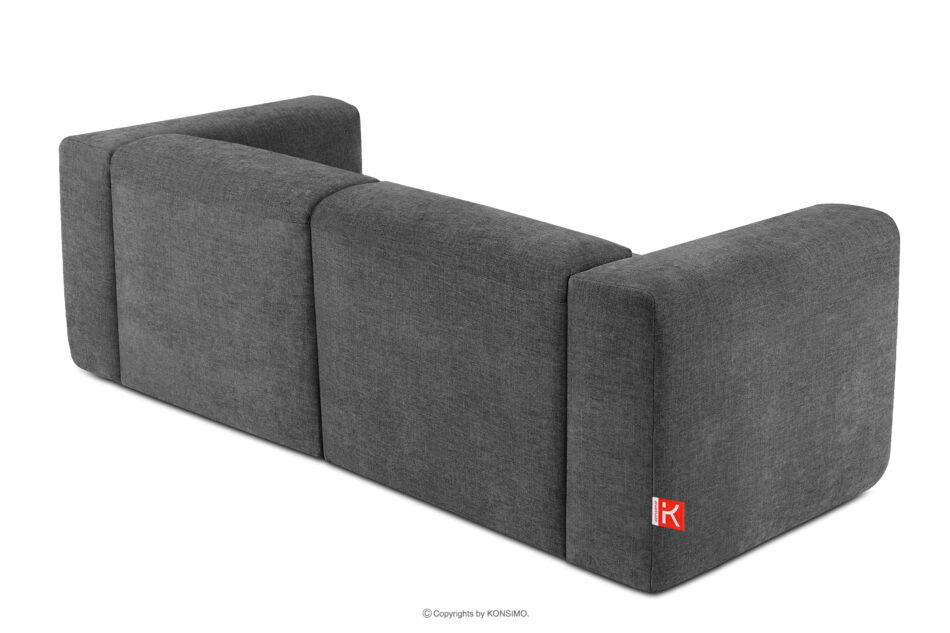 BUFFO Sofa boho modułowa dwuosobowa w tkaninie plecionej popielata popielaty - zdjęcie 3