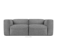 Sofa boho modułowa dwuosobowa w tkaninie plecionej jasny popielaty