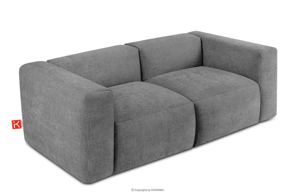 BUFFO Sofa boho modułowa dwuosobowa w tkaninie plecionej jasny popielaty jasny popielaty - zdjęcie 2