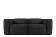 Sofa boho modułowa dwuosobowa w tkaninie plecionej grafitowa