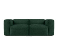 Sofa boho modułowa dwuosobowa w tkaninie plecionej morska