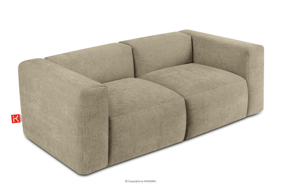 BUFFO Sofa boho modułowa dwuosobowa w tkaninie plecionej piaskowa piaskowy - zdjęcie 2