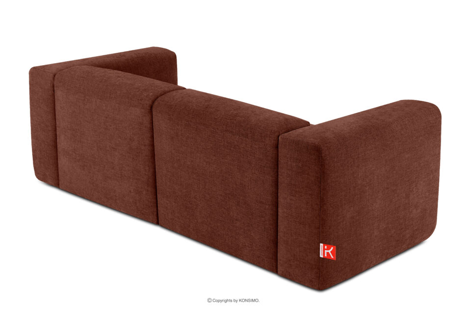 BUFFO Sofa boho modułowa dwuosobowa w tkaninie plecionej pomarańczowa pomarańczowy - zdjęcie 3