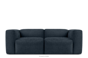 BUFFO, https://konsimo.pl/kolekcja/buffo/ Sofa boho modułowa dwuosobowa w tkaninie plecionej ciemny niebieski ciemny niebieski - zdjęcie