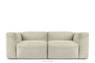 Sofa boho modułowa dwuosobowa w tkaninie plecionej ecru