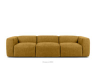 Sofa 3 boho modułowa w tkaninie plecionej miodowa