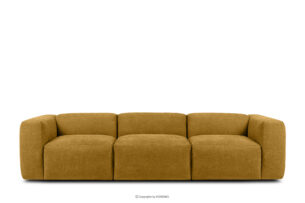 BUFFO, https://konsimo.pl/kolekcja/buffo/ Sofa 3 boho modułowa w tkaninie plecionej miodowa miodowy - zdjęcie