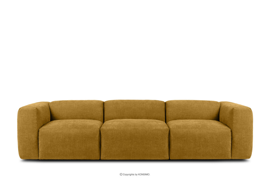BUFFO Sofa 3 boho modułowa w tkaninie plecionej miodowa miodowy - zdjęcie 0