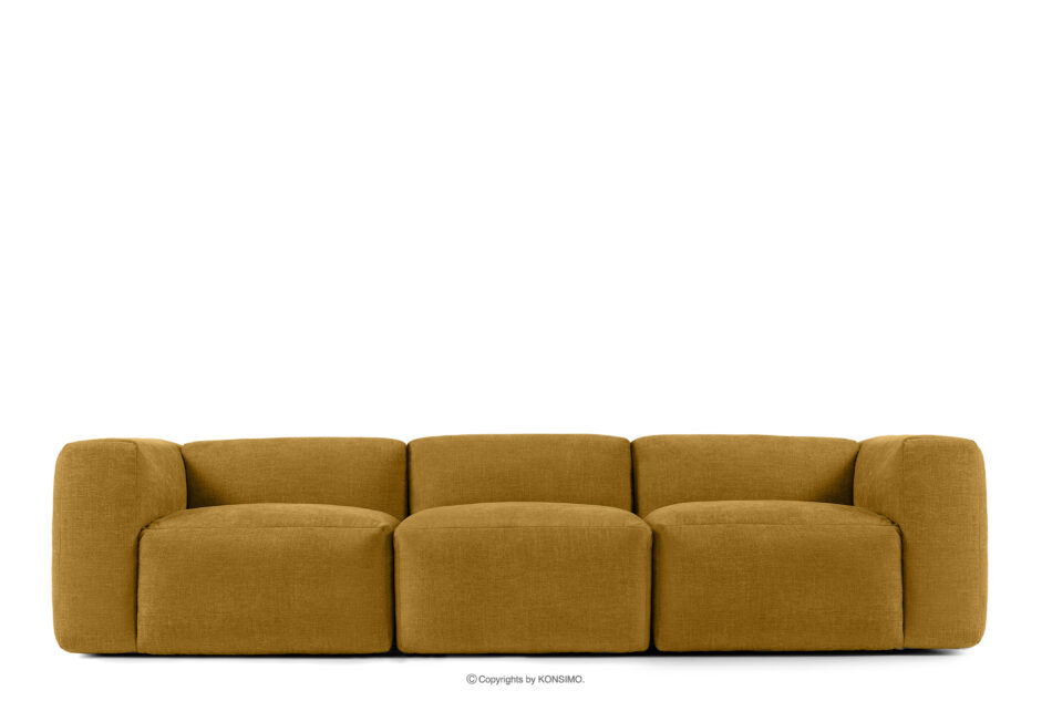 BUFFO Sofa 3 boho modułowa w tkaninie plecionej miodowa miodowy - zdjęcie 4