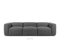 Sofa 3 boho modułowa w tkaninie plecionej popielata