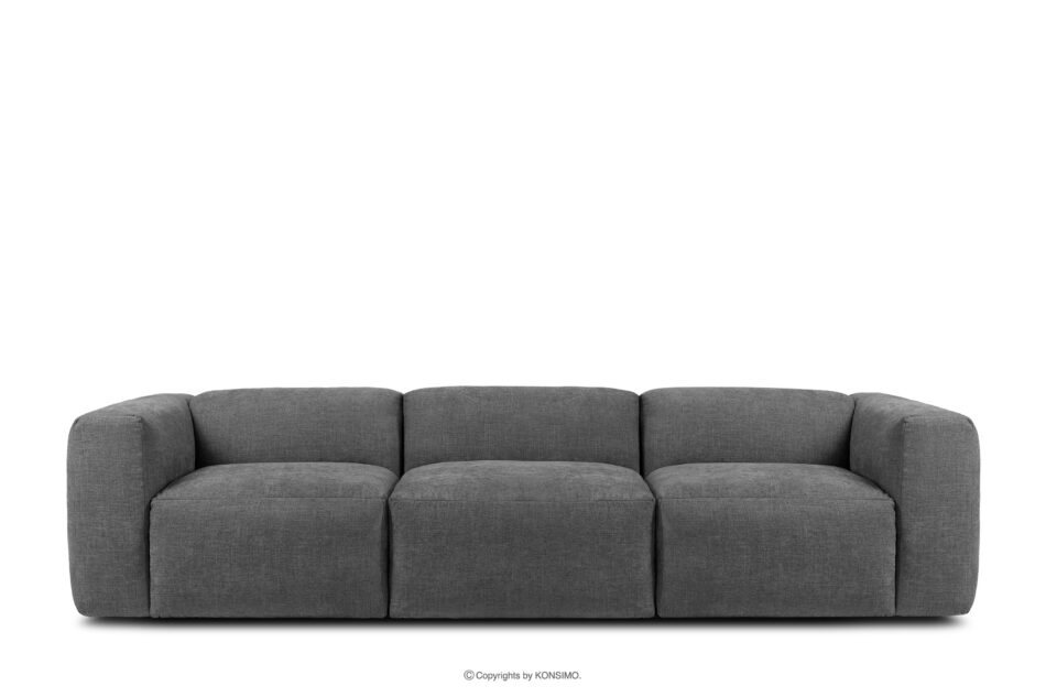 BUFFO Sofa 3 boho modułowa w tkaninie plecionej popielata popielaty - zdjęcie 0