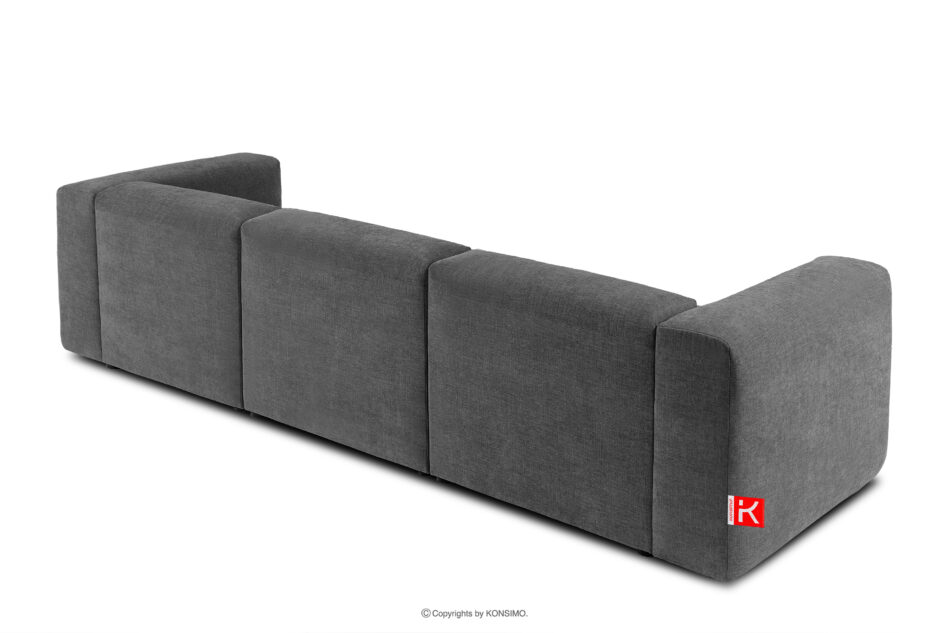 BUFFO Sofa 3 boho modułowa w tkaninie plecionej popielata popielaty - zdjęcie 3