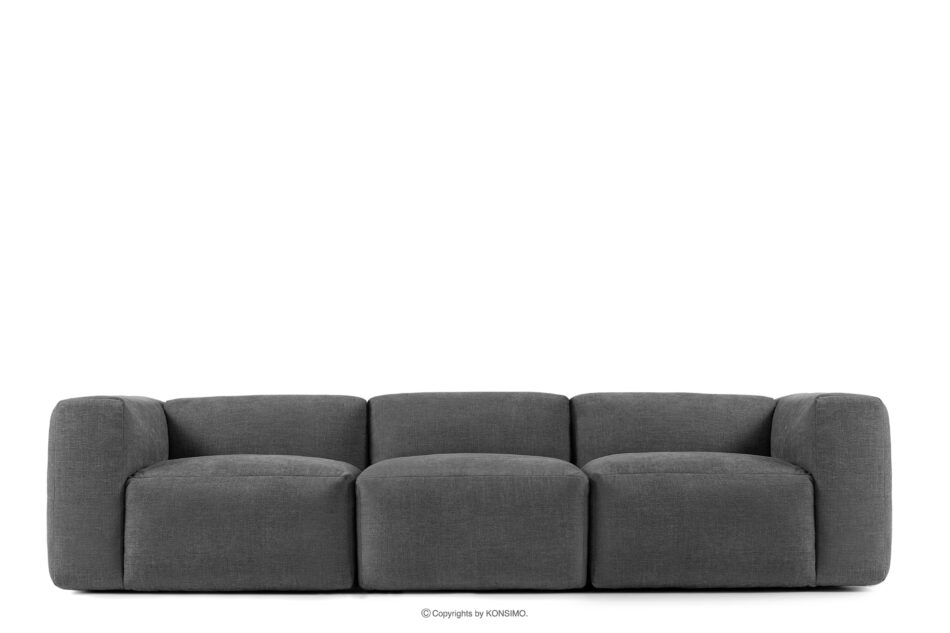 BUFFO Sofa 3 boho modułowa w tkaninie plecionej popielata popielaty - zdjęcie 4